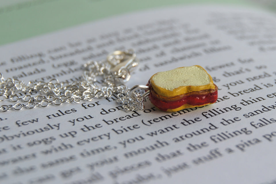 It's Peanut Butter Jelly Time! | Sandwich Charm Necklace - Enchanted Leaves - Nature Jewelry - Unique Handmade Gifts