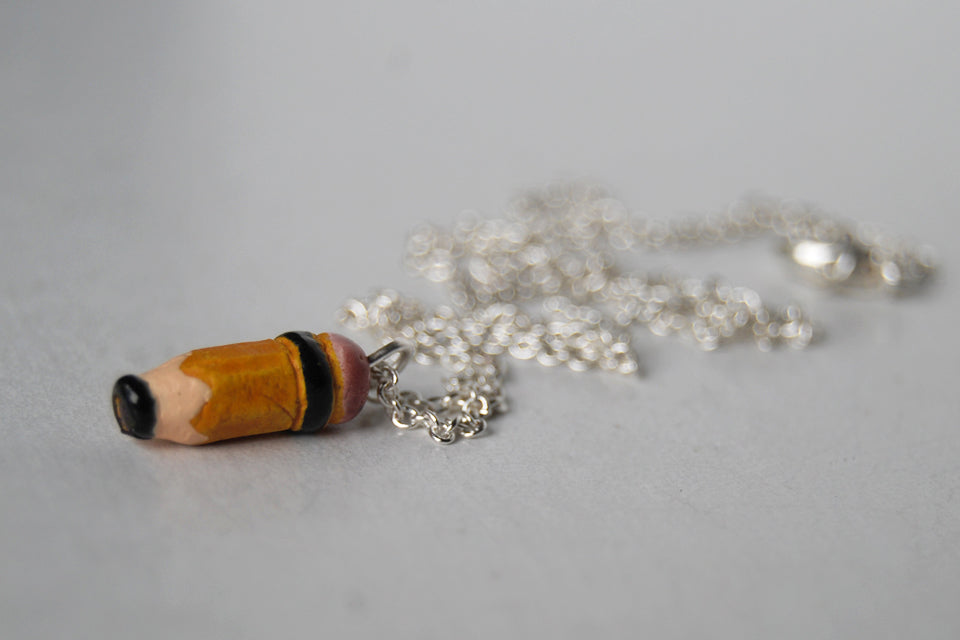 Teeny Tiny Pencil Necklace - Enchanted Leaves - Nature Jewelry - Unique Handmade Gifts