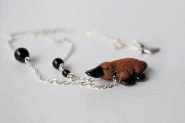 Darling Platypus Necklace | Handmade Platypus Pendant | Cute Platypus Necklace - Enchanted Leaves - Nature Jewelry - Unique Handmade Gifts