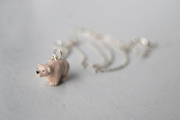 Little Polar Bear Necklace | Bear Charm Necklace | Wild Animal Jewelry - Enchanted Leaves - Nature Jewelry - Unique Handmade Gifts