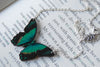 Radiant Swallowtail Butterfly Necklace | Green Butterfly Pendant | Woodland Butterfly Necklace - Enchanted Leaves - Nature Jewelry - Unique Handmade Gifts