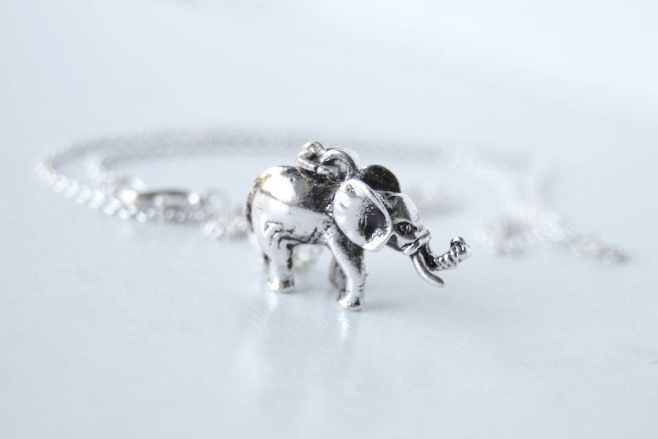 925 Dainty Elephant Necklace, Elephant Pendant With Chain, Sterling Silver  Pendant, Dainty Necklace, Handmade Animal Jewelry Necklace - Etsy