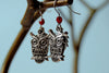 Great Horned Owl Earrings | Cute Silver Owl Charm Earrings - Enchanted Leaves - Nature Jewelry - Unique Handmade Gifts