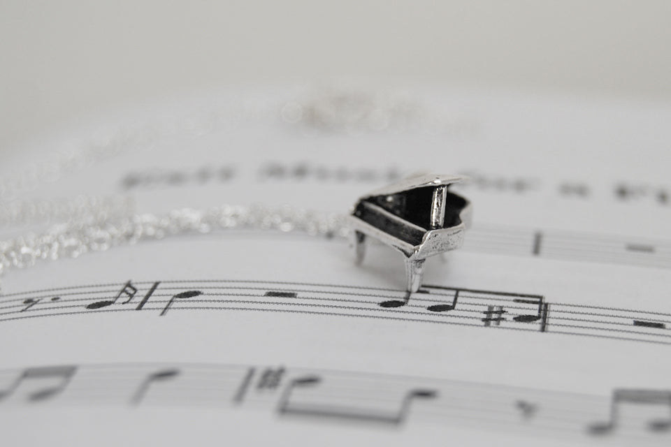 Teeny Piano Necklace - Enchanted Leaves - Nature Jewelry - Unique Handmade Gifts