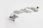 Silver Raven Necklace | Raven Charm Necklace | Cute Bird Jewelry - Enchanted Leaves - Nature Jewelry - Unique Handmade Gifts