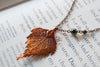 Small Fallen Copper Birch Leaf Necklace | REAL Birch Leaf Pendant | Electroformed Nature Jewelry - Enchanted Leaves - Nature Jewelry - Unique Handmade Gifts
