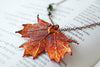 Medium Fallen Copper Maple Leaf Necklace | REAL Maple Leaf Pendant | Copper Electroformed Nature - Enchanted Leaves - Nature Jewelry - Unique Handmade Gifts