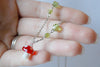 Tiny Glass Mushroom Necklace - Enchanted Leaves - Nature Jewelry - Unique Handmade Gifts