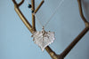 Small Silver Cottonwood Leaf Necklace | Electroformed Leaf Pendant | Real Cottonwood Leaf Jewelry - Enchanted Leaves - Nature Jewelry - Unique Handmade Gifts