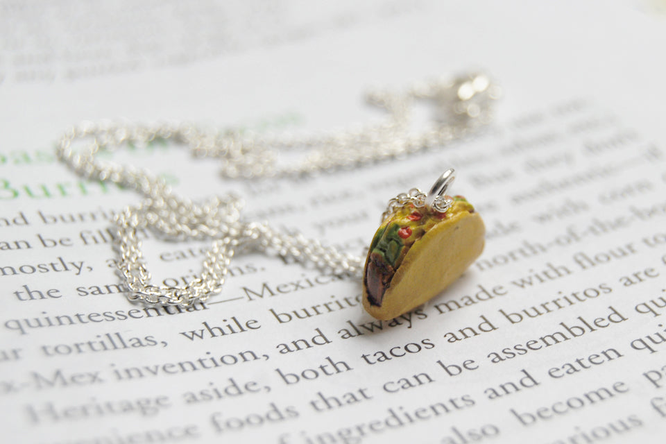 Tiny Crunchy Taco - Enchanted Leaves - Nature Jewelry - Unique Handmade Gifts